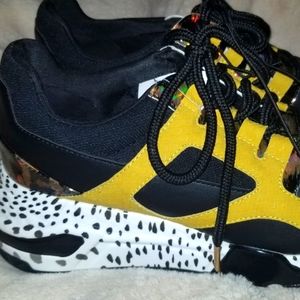 Women's Steve Madden Shoes,Size 8-1/2, Mustard, Leopard, White